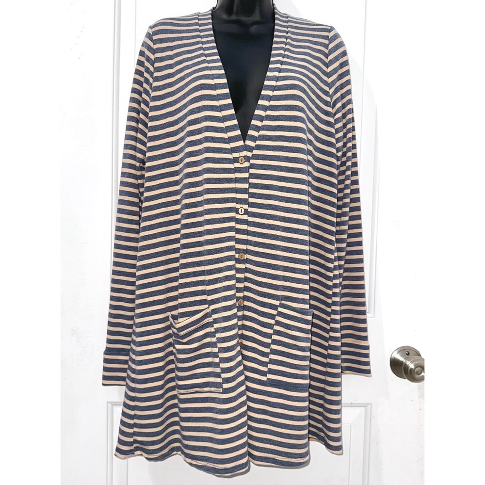 Agnes & Dora Striped Forever Cardigan, Button Down w/ Pockets